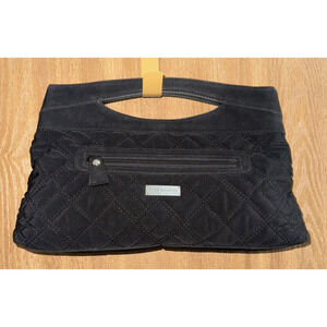 Vera Bradley Black Microfiber Clutch With Zebra Print